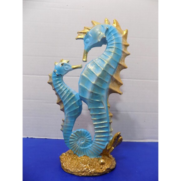 NEW Seahorse Statue Figurine Coastal Home Decor Nautical Fish - Picture 2 of 4